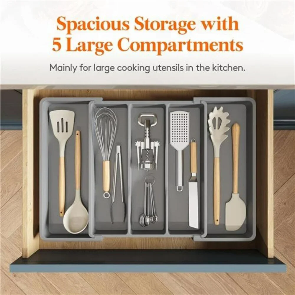 Utensil Organizer for Kitchen Drawers Expandable Cooking Utensil Tray Storage